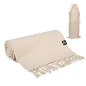 Premium Hand-Woven Organic Cotton Yoga Mat with Drawstring Bag